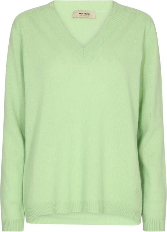 MOS MOSH Gebreide kleding met V-hals Groen Dames