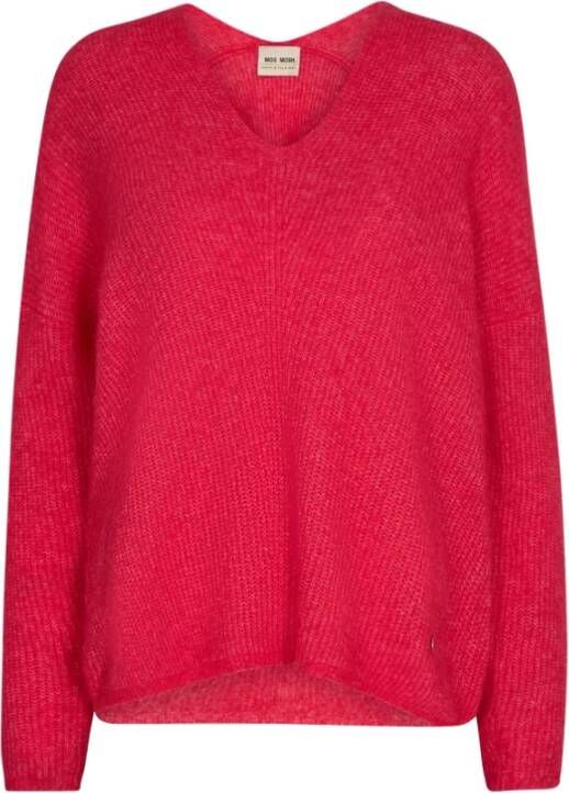 MOS MOSH Gebreide kleding met V-hals Rood Dames