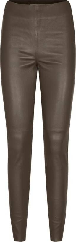 MOS MOSH Stretch leren leggings Mmlucia Skind 156940 Leisteen Zwart Black Dames
