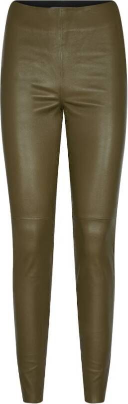 MOS MOSH Stretch leren leggings Mmlucia Skind 156940 Fir Green Dames