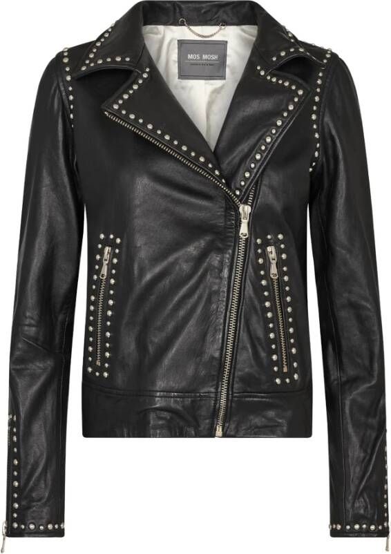 MOS MOSH Ultieme Bikerjas Skind 150300 Zwart Black Dames