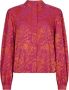 Mos Mosh blouse MMTinta Pivot met all over print en plooien oranje roze - Thumbnail 2