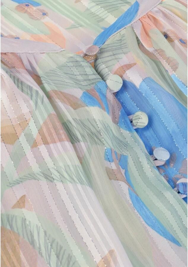 Mos Mosh gebloemde semi-transparante jurk Queem Botanic ivoor blauw zalm - Foto 2
