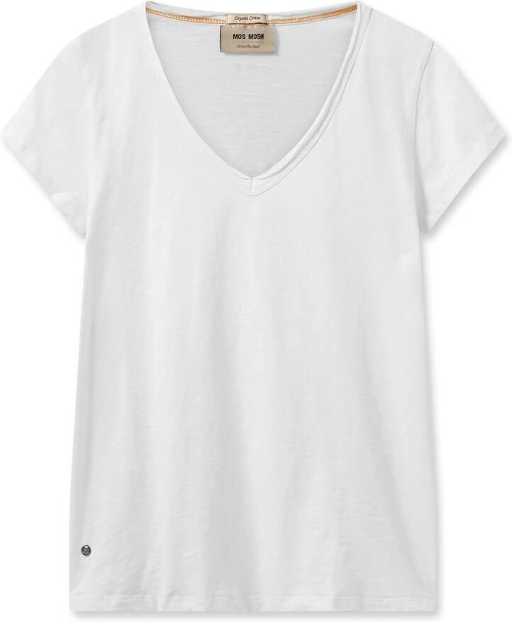 MOS MOSH Eenvoudig Wit V-Hals T-shirt White Dames