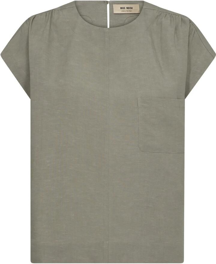 MOS MOSH Elegante Blouse met Plooien en Sleutelgatdetail Gray Dames - Foto 5