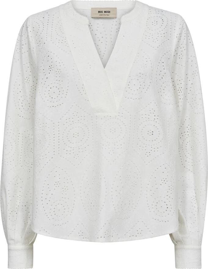 MOS MOSH Regular fit blouse met broderie anglaise model 'YEN SINA'
