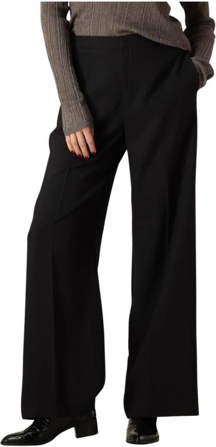 MOS MOSH Stoffen broek met wijde pijpen en persplooien model 'Leya' - Foto 3