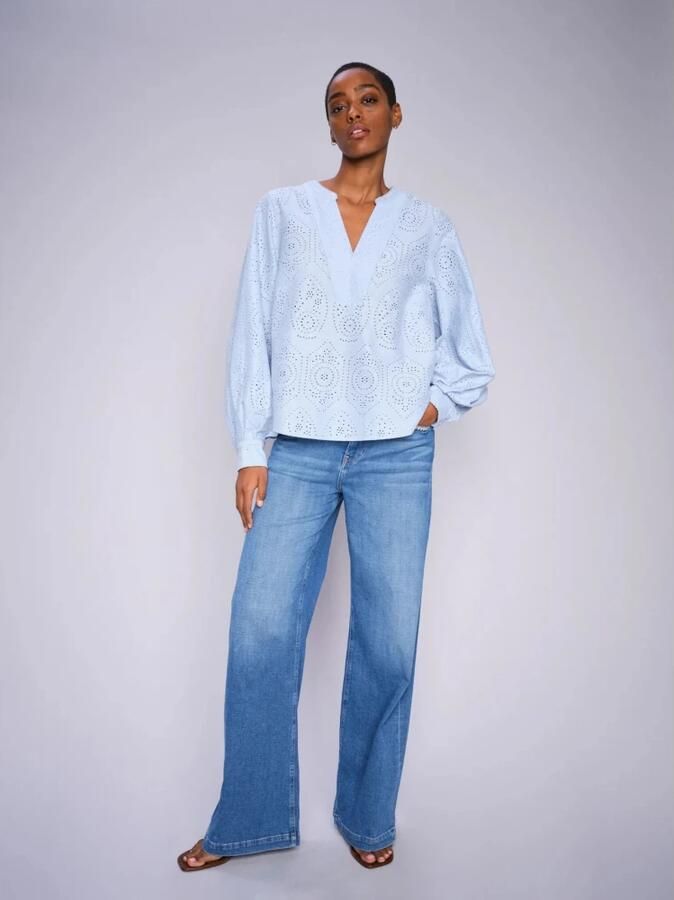 MOS MOSH Flatterende High-Waist Wide-Leg Jeans Blue Dames - Foto 4