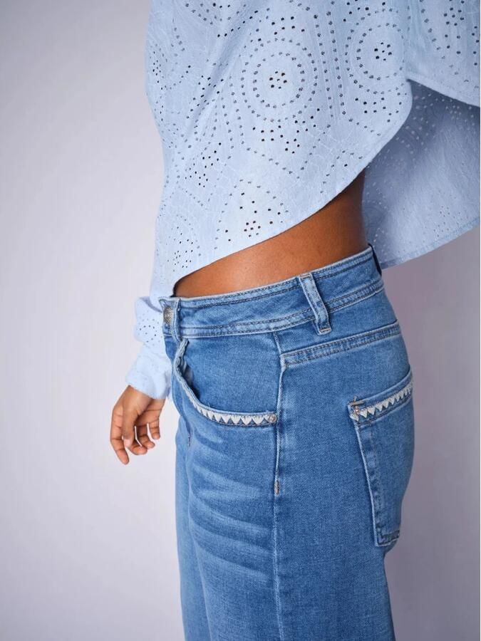 MOS MOSH Flatterende High-Waist Wide-Leg Jeans Blue Dames - Foto 3