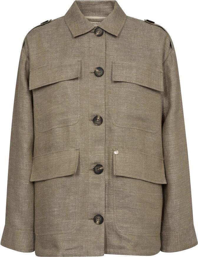 MOS MOSH Glimmende jas met geborduurde details Gray Dames