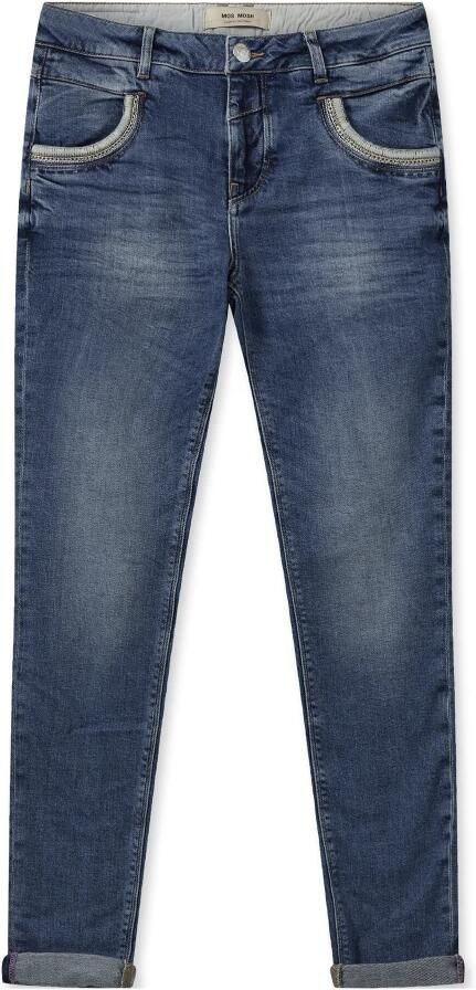 MOS MOSH Klassieke Cropped Jeans met Stijlvolle Details Blue Dames - Foto 5