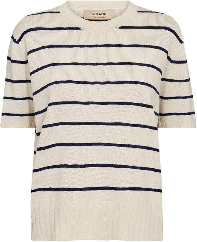 MOS MOSH Gebreid shirt met ronde hals model 'FINLO'