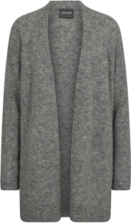 MOS MOSH Lang Vest in Grijs Melange Alpaca Wolmix Gray Dames