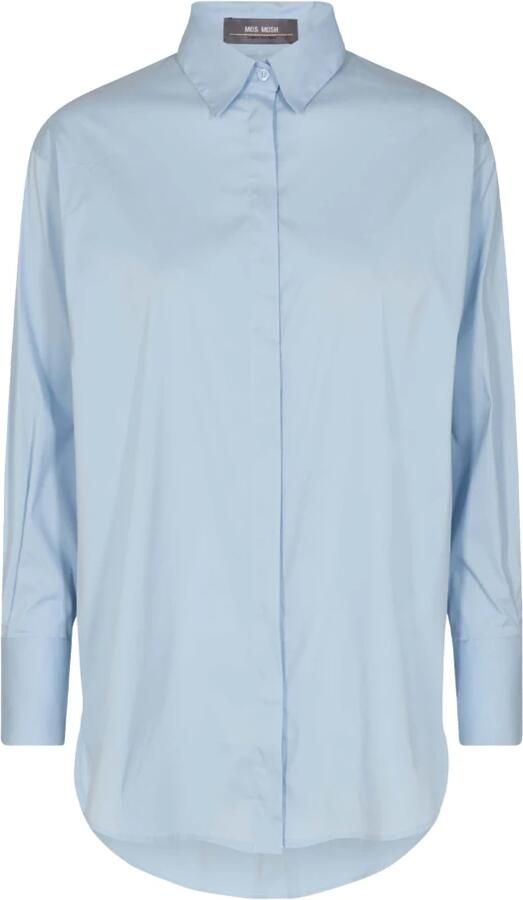MOS MOSH Lichtblauwe Enola Blouse met Grafische Sneden Blue Dames - Foto 5
