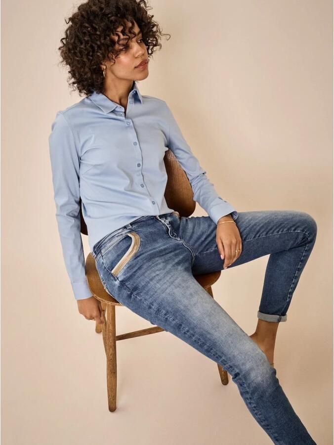 MOS MOSH Lichtblauwe Tina Jersey Shirt Blouse Blue Dames - Foto 2