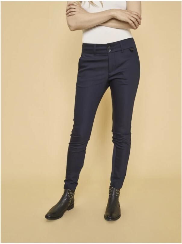 MOS MOSH Dames Broeken Blake Night Pant Sustainable Donkerblauw - Foto 6