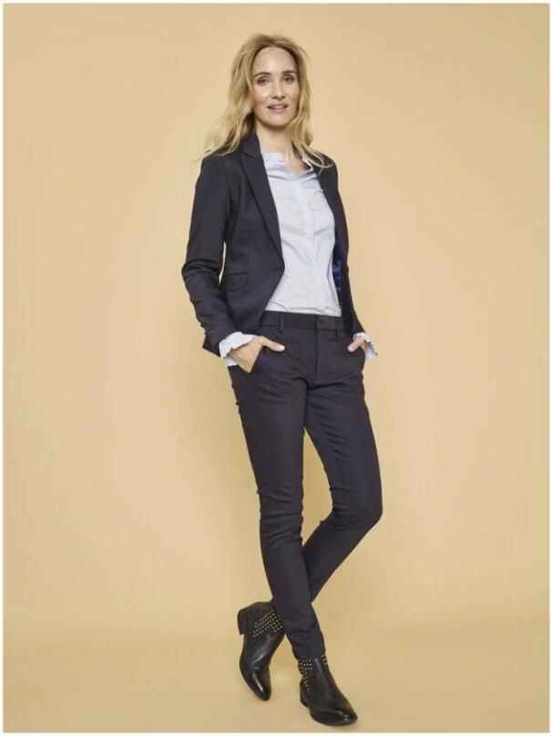 MOS MOSH Dames Broeken Blake Night Pant Sustainable Donkerblauw - Foto 5