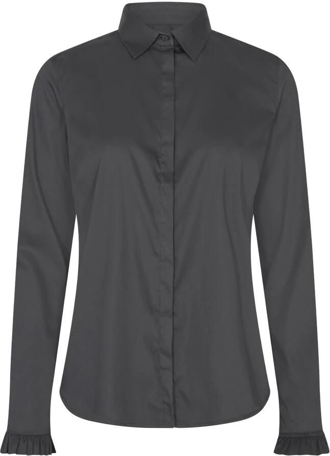 MOS MOSH Stijlvolle Feminine Blouse met Gerimpelde Details Black Dames
