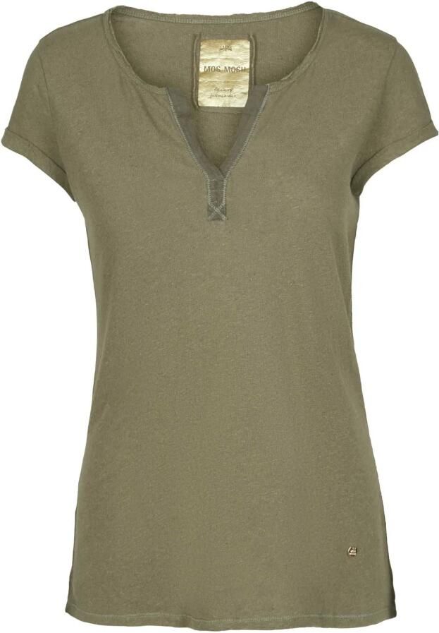 MOS MOSH T-shirt met labelapplicatie model 'TROY'