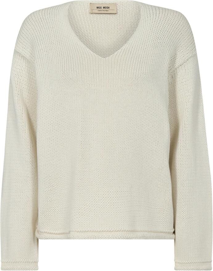 MOS MOSH Dames Truien & Vesten Mmbine Lsv-neck Knit Ecru - Foto 5