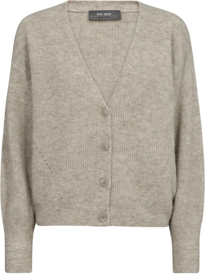 MOS MOSH Gebreide cardigan met diepe V-hals model 'THORA'