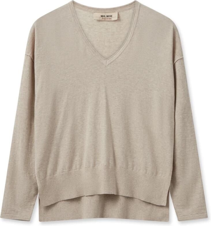 MOS MOSH Oversized gebreide pullover met V-hals model 'TANI'