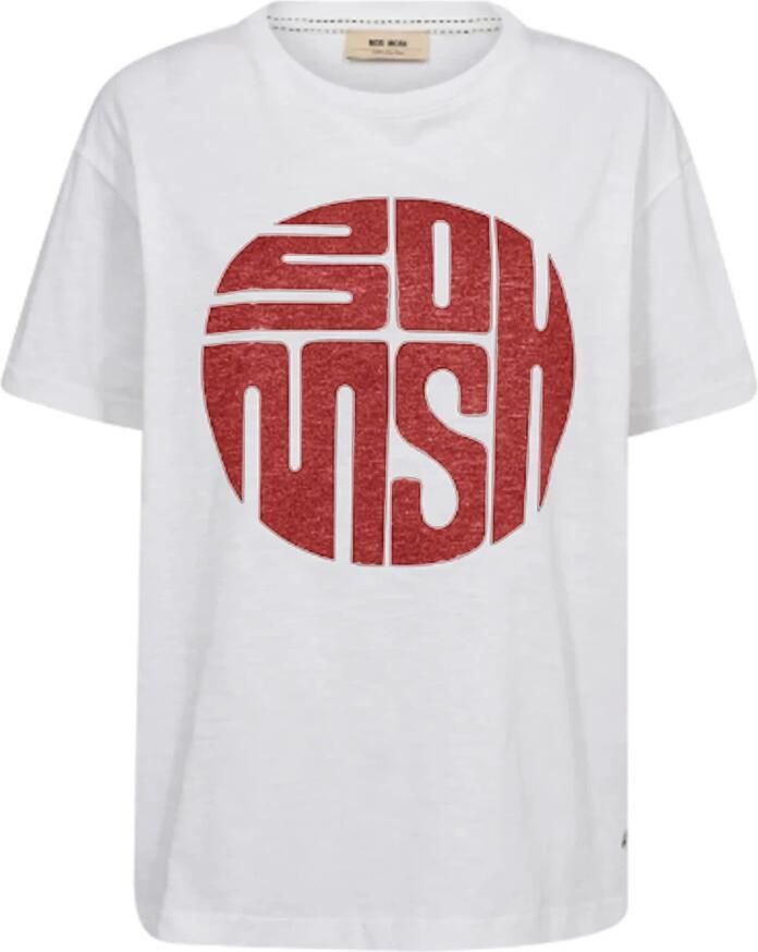 MOS MOSH Vintage-geïnspireerde Tee met Tekstmotief White Dames