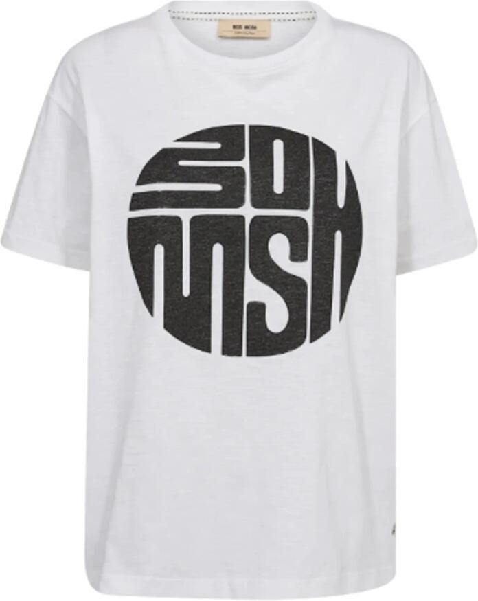 MOS MOSH Vintage-geïnspireerde Tee met Tekstmotief White Dames