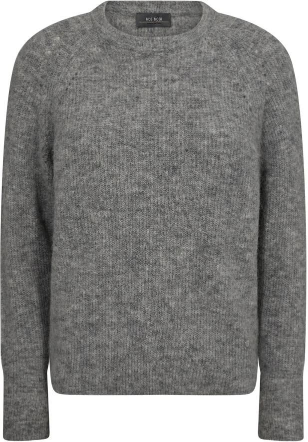 MOS MOSH Zachte Gebreide Trui Thora Grijs Melange Gray Dames