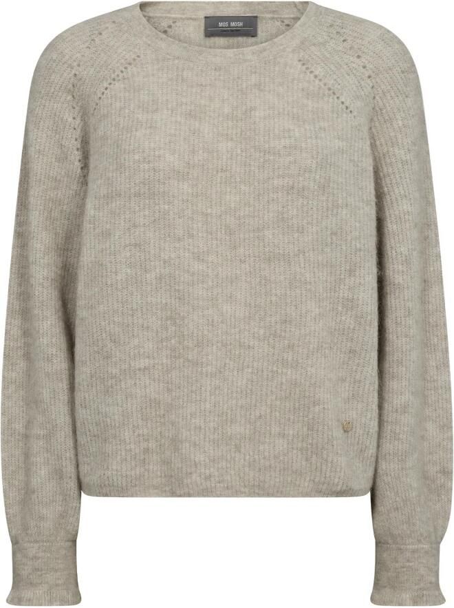 MOS MOSH Zachte Gebreide Trui Veergrijs Gray Dames