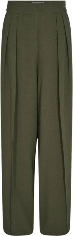 MOS MOSH Stijlvolle Broek met Losse Pasvorm 154810 Forest Night Green Dames