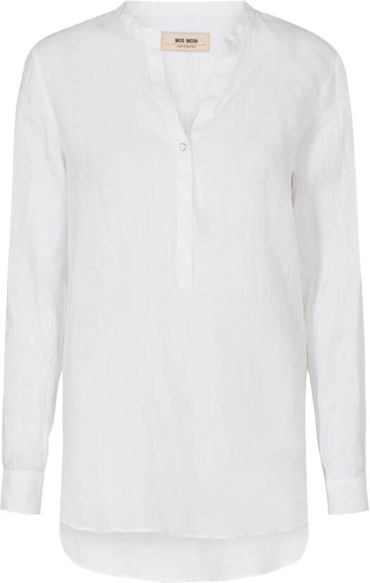 MOS MOSH Linnen blouse met tuniekkraag model 'Danna'