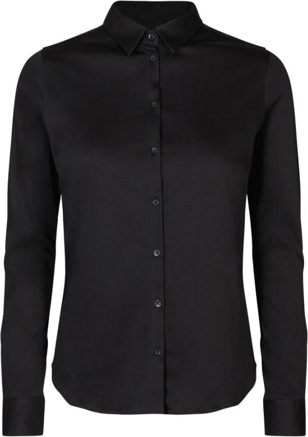 MOS MOSH Eenvoudig Zwart Jersey Shirt Black Dames