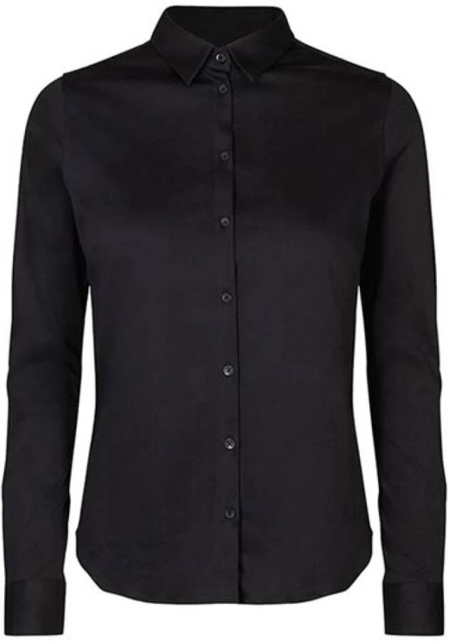 MOS MOSH Eenvoudig Zwart Jersey Shirt Black Dames