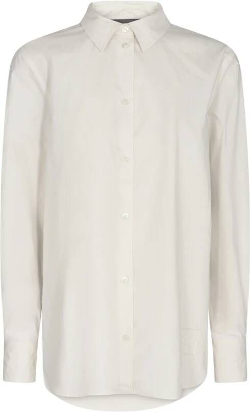 MOS MOSH Wijdvallende Mmelinda Katoenen Shirt 156110 Sea Salt White Dames