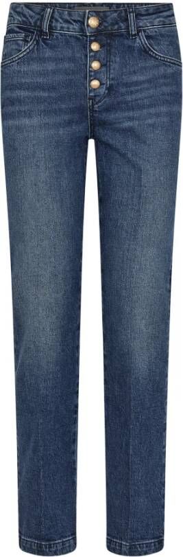 MOS MOSH Flare Button Jeans 155650 Donkerblauw Blue Dames