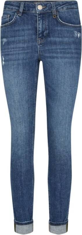 MOS MOSH High-Rise Versleten Blauwe Jeans 155820 Blue Dames