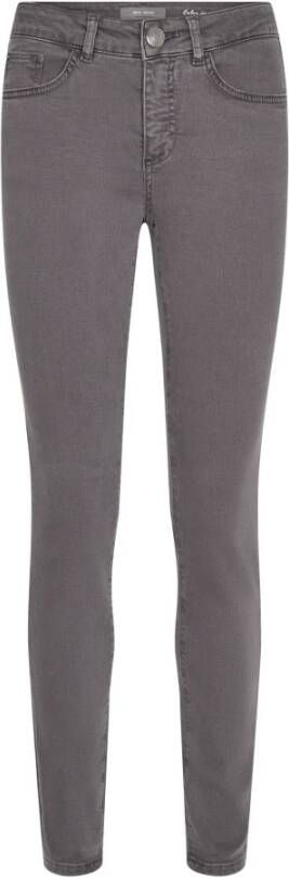 MOS MOSH Slim-Fit High-Waisted Colour Pant Broek Gray Dames