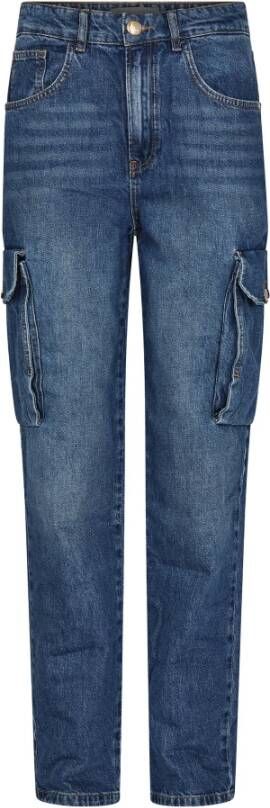 MOS MOSH Slim-Fit Cargo Jeans 155680 Blauw Blue Dames