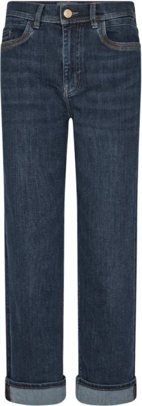 MOS MOSH Donkerblauwe Jeans met Geborduurde Details Blue Dames