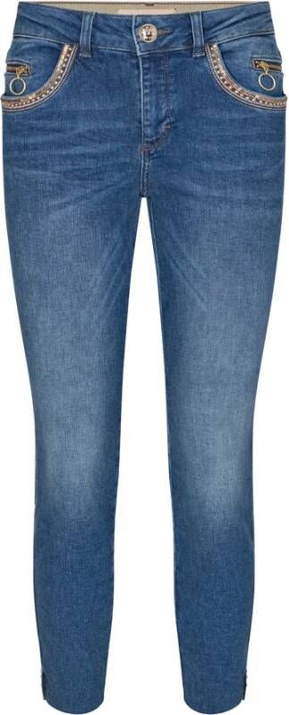 MOS MOSH Slim Fit Shine Jeans Blue Dames