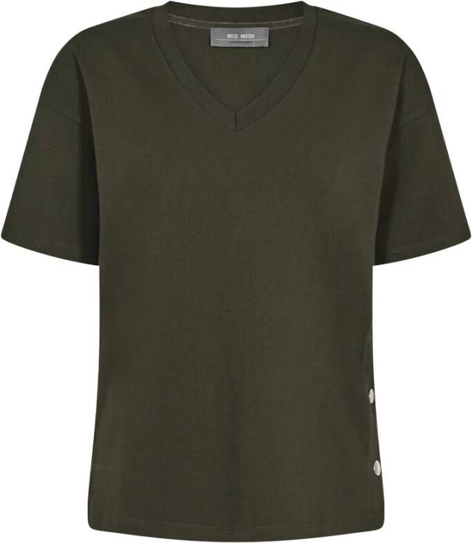 MOS MOSH Eenvoudig en stijlvol Mmsacha V-Ss Tee Toppe T-Shirts 156410 Forest Night Green Dames