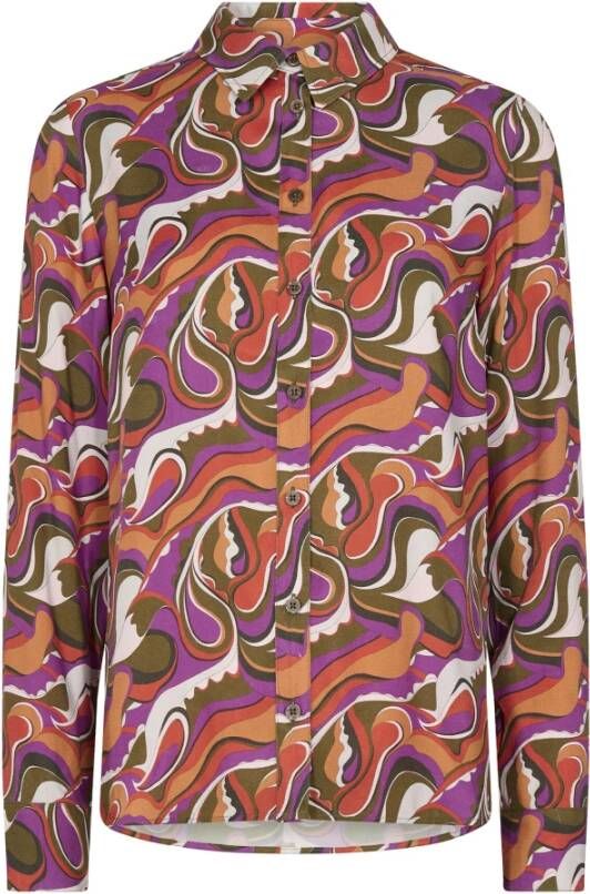 MOS MOSH Vivid Viola Overhemd met Lange Mouwen Multicolor Dames