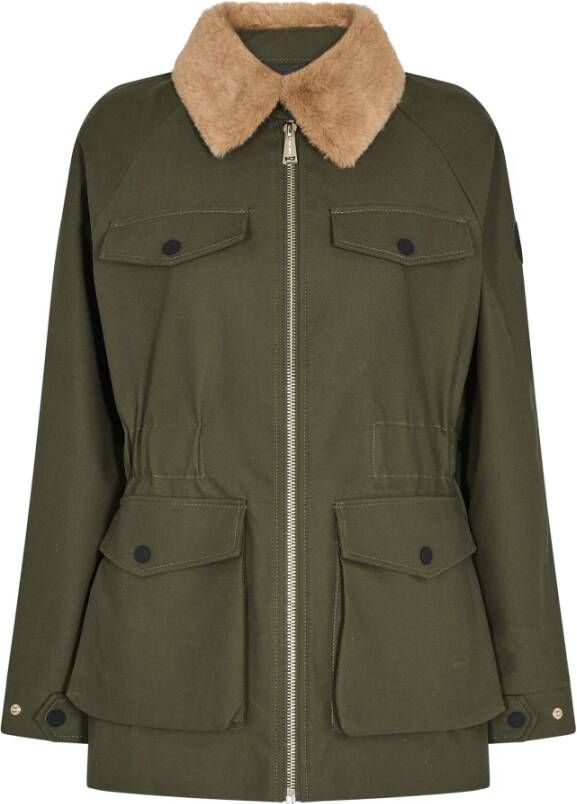 MOS MOSH Trendy Coated Parka Jas 155510 Forest Night Green Dames