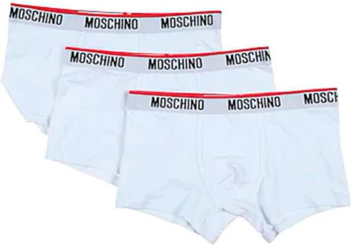 Moschino 3-Pack Stretch Katoenen Boxershorts White Heren
