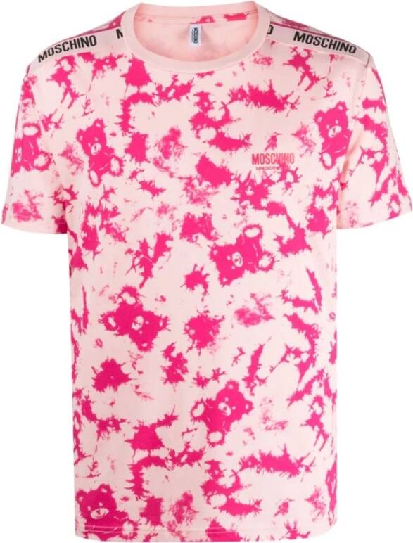 Moschino Abstract Patroon Print T-shirt Roze Heren