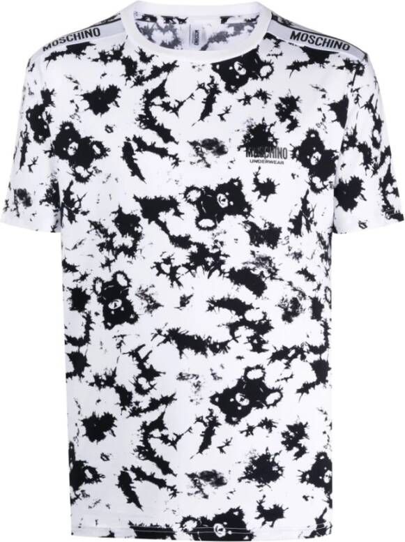 Moschino Abstract Patroon Print Katoenen T-Shirt Black Heren