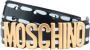 Moschino Leren riem met gouden metalen branding Black Dames - Thumbnail 1