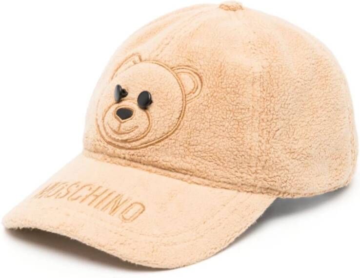 Moschino Geborduurde-logo fleece baseballpet Beige Dames