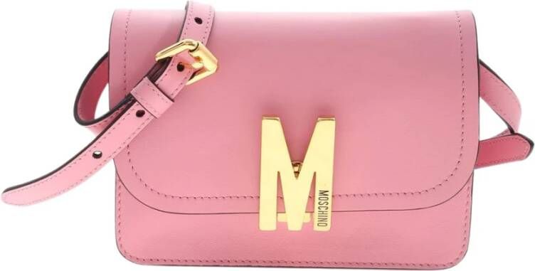 Moschino Roze M Logo Crossbody Tas Pink Dames